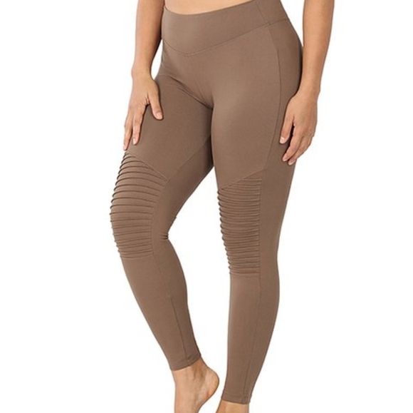 Moto Leggings Buttery Soft Wide Waistband Plus Size - Picture 1 of 4